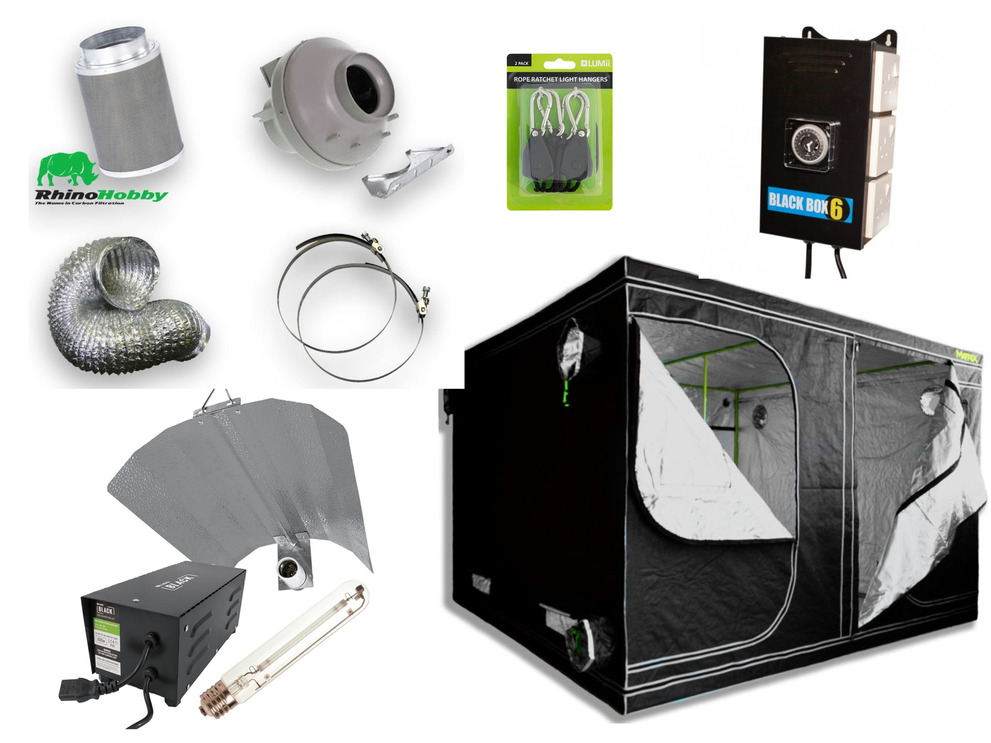 LUMii 4m Meter Reflector Cord Set To IEC Lighting//Hydroponic Grow Room//Tent